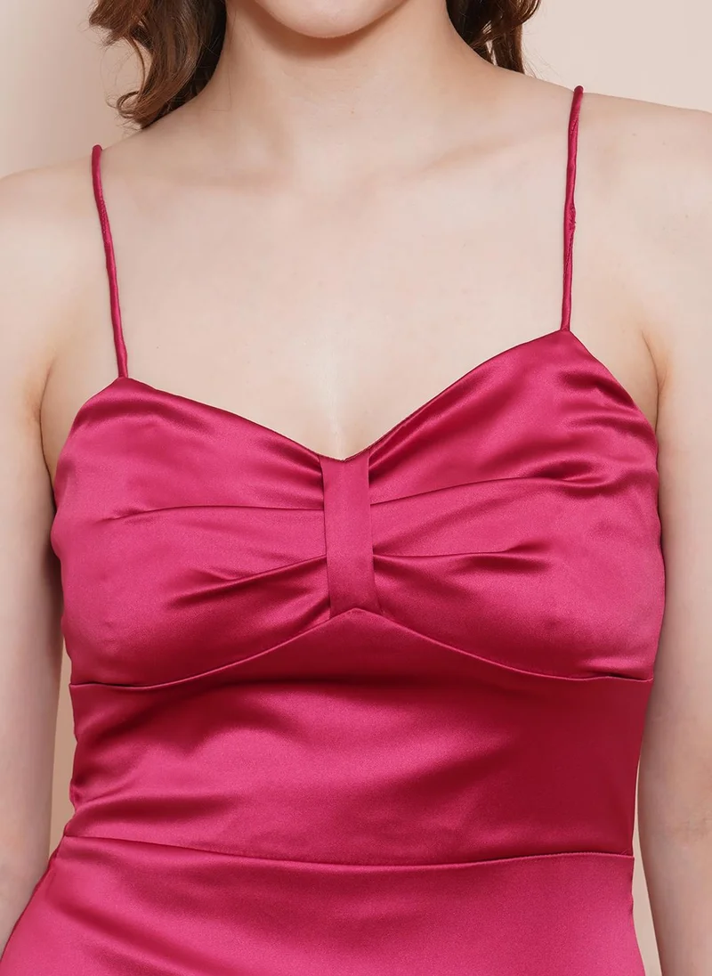 globus Globus Women Satin Sheath Midi Party Dress